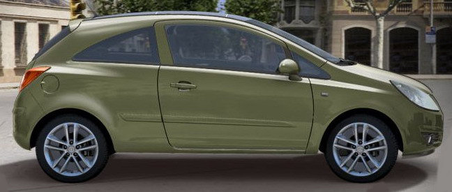 couleur Green tea de l'Opel Corsa en version 3 portes
