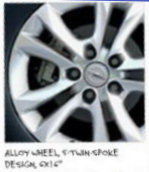 Opel Corsa Alloy Wheel, 5-twin spoke design, 6x16''